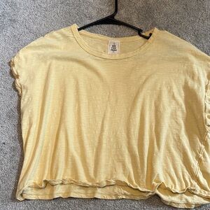 SOLD. We The Free Light Yellow Short Sleeve Tee